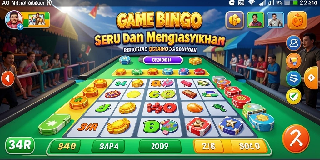 Tampilan gameplay Bingo yang seru dan interaktif di 34R.