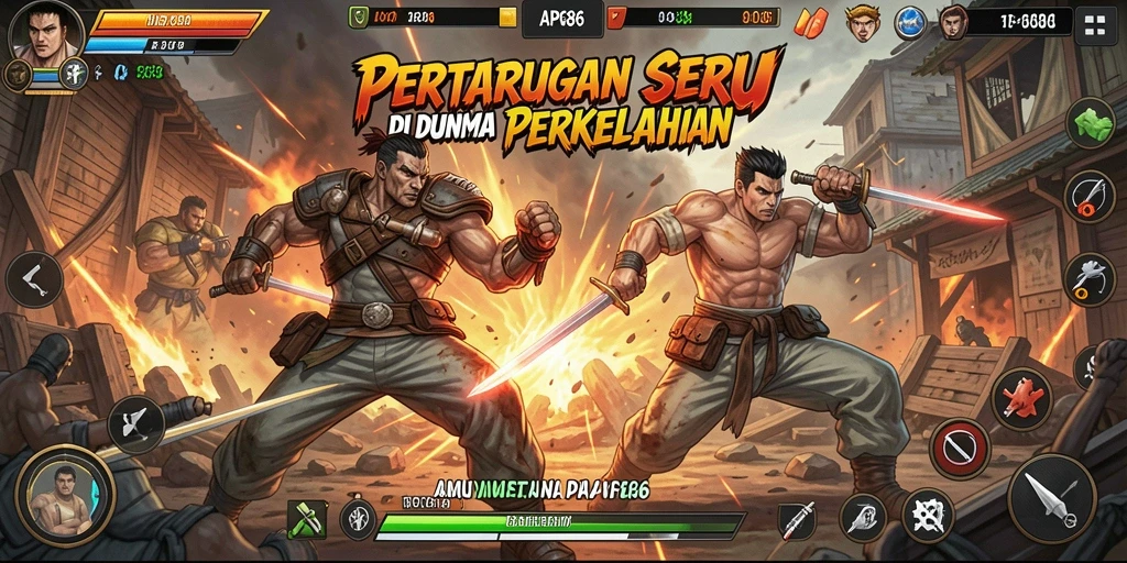 Tampilan seru gameplay AP686 yang mendebarkan dalam pertarungan Fighting.