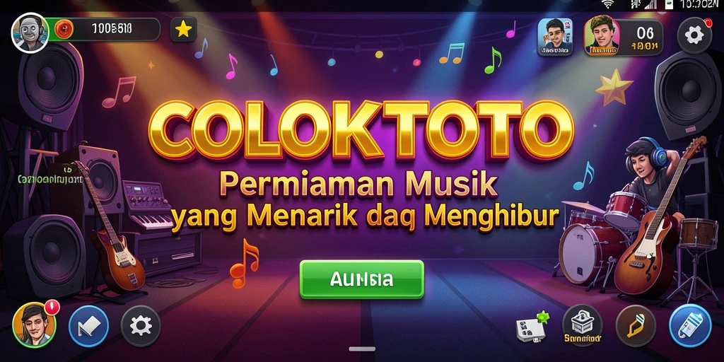 Screenshot gameplay COLOKTOTO dengan tantangan musik yang seru.