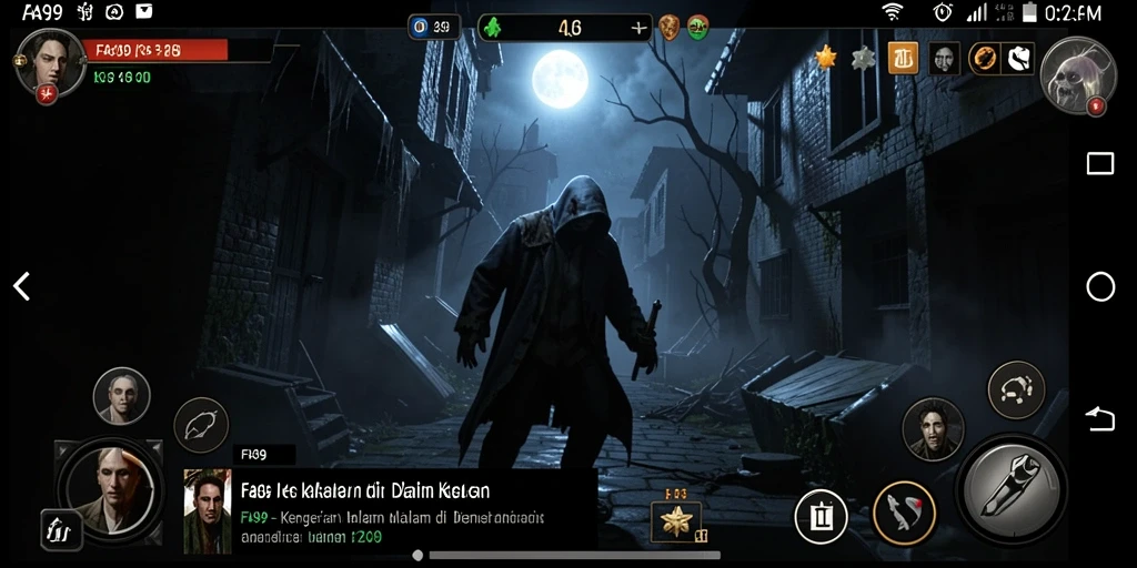 Tampilan gameplay menakutkan dengan atmosfer yang mencekam.