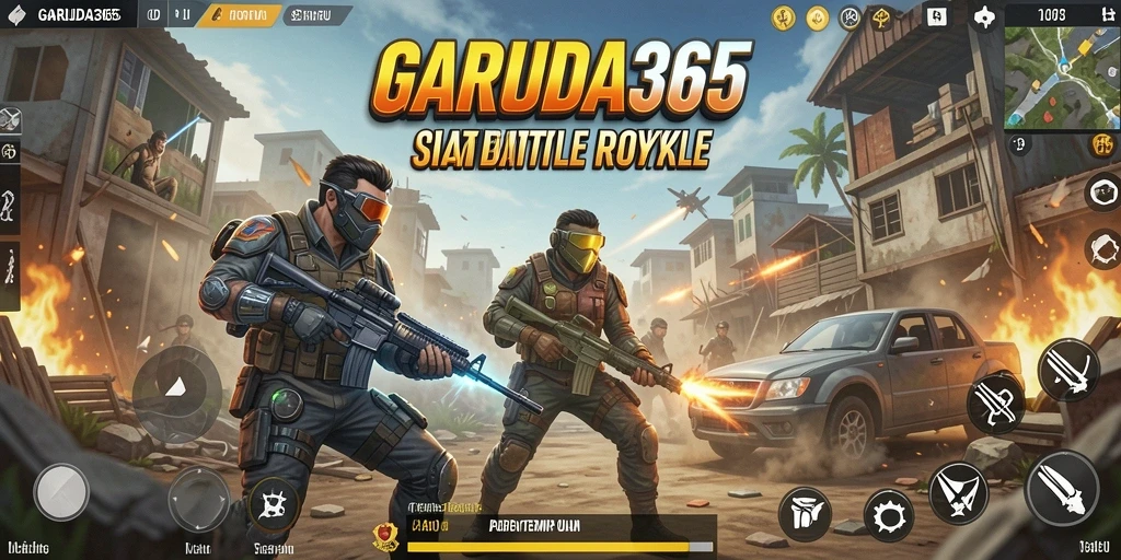 Tangkapan layar dari gameplay GARUDA365 yang menampilkan aksi Battle Royale yang mendebarkan.