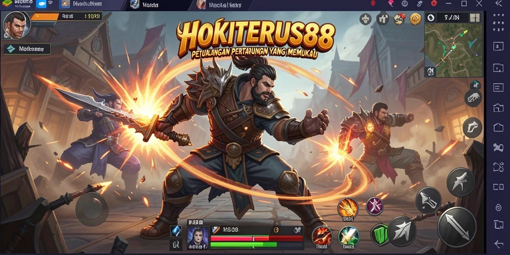 Screenshot gameplay HOKITERUS88 yang menampilkan aksi pertarungan seru.