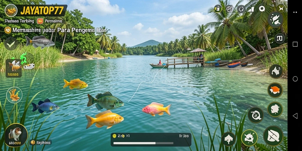 Tampilan gameplay JAYATOP77 dengan aksi memancing yang seru
