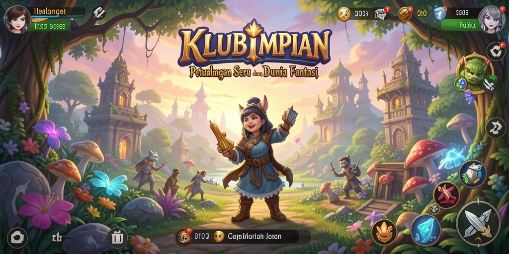 Tampilan gameplay KLUBIMPIAN dengan petualangan RPG yang seru dan menantang.