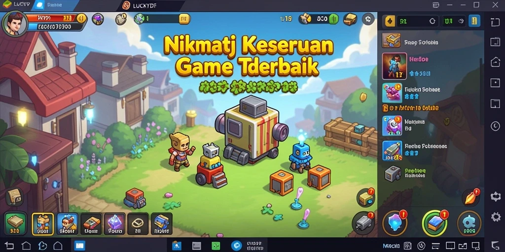 Tampilan gameplay <strong>LUCKYDF</strong> dengan elemen Idle yang menarik.