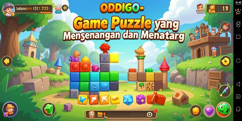 Tampilan gameplay ODDIGO yang seru dan menantang puzzle.