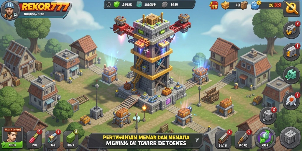 Tampilan aksi seru dari gameplay Tower Defense di REKOR777.