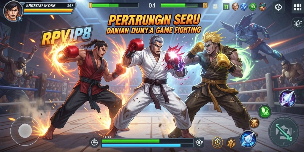 Tampilan gameplay RPVIP8 dengan pertarungan seru dan karakter menakjubkan.