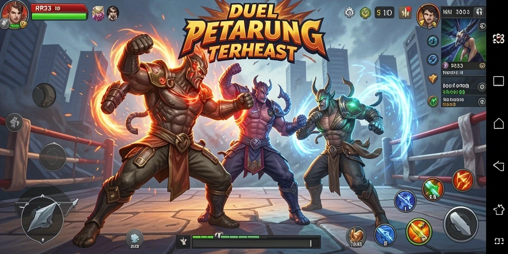 Tampilan seru karakter bertarung dalam RR33, siap untuk duel.