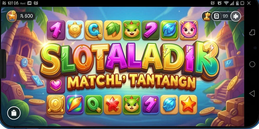 Tampilan gameplay menawan di SLOTALADIN dengan aksi Match-3.