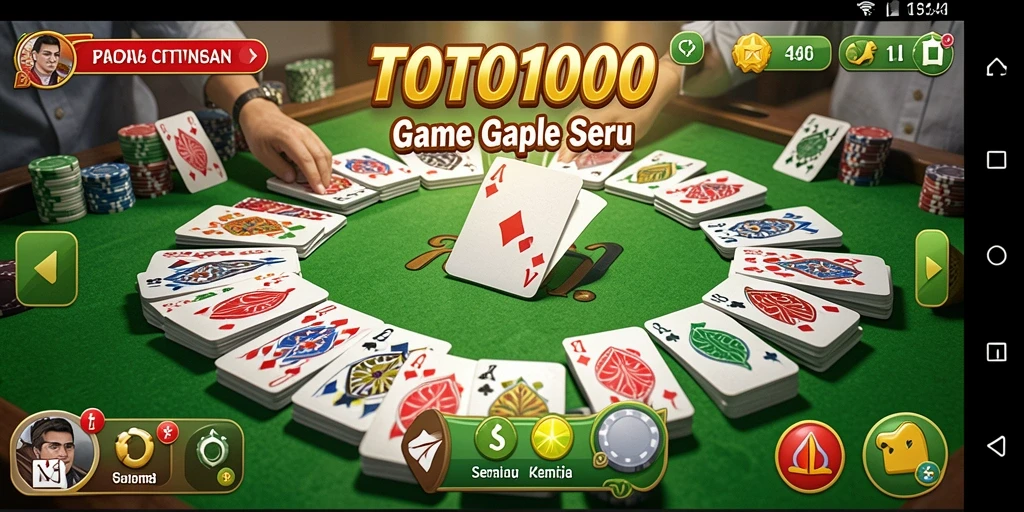 Screenshot gameplay TOTO1000 menunjukkan serunya permainan Gaple.