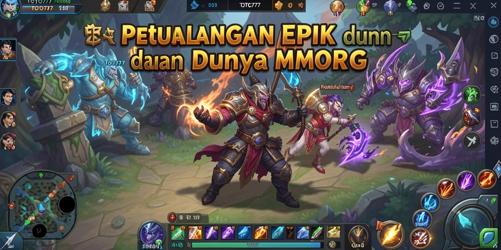 Tangkapan layar TOTO777 menampilkan aksi seru dalam pertempuran MMORPG.